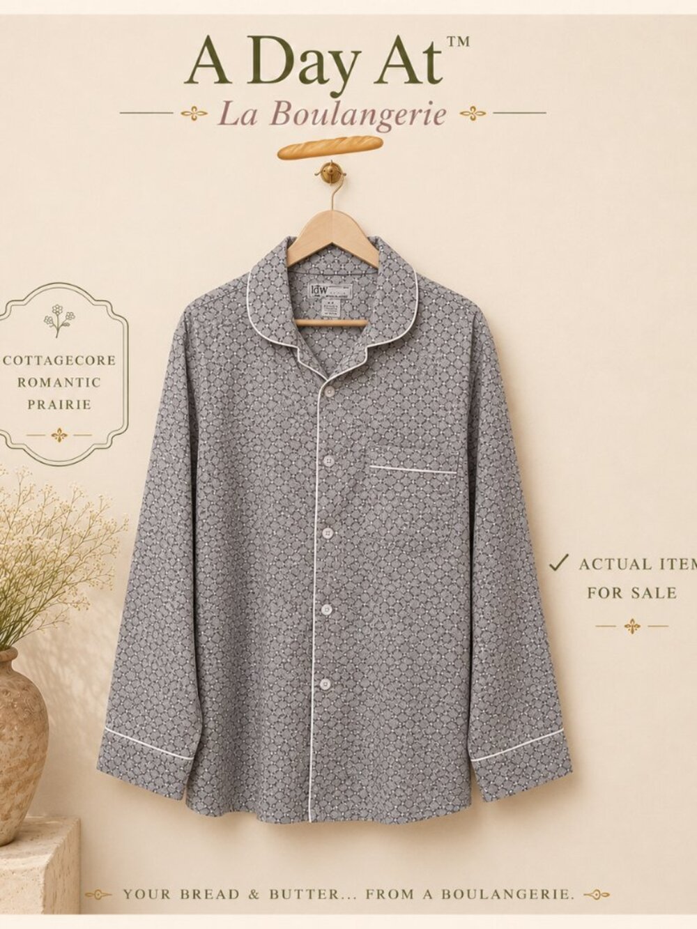 Heritage Classic Loungewear Shirt PJ 10W Apparel Gray Printed XL Weekend Travel